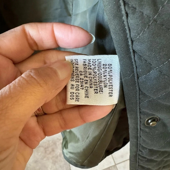 Talbots Quilted Olive Green Vest- Size Large - Picture 4 of 5